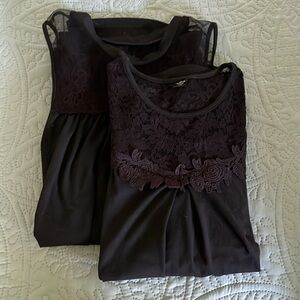 2-Pack SHEIN Curve Black Tanks